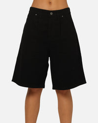 Carre Drill Pleated Jorts Black