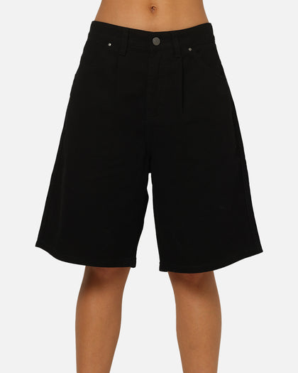 Carre Drill Pleated Jorts Black