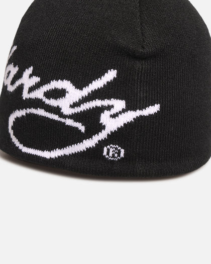 Ed Hardy Script Skull Knit Beanie Black