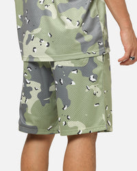 Carre Sideline Basketball Shorts Green Camo