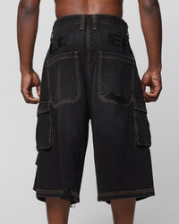 Loiter Collateral Cargo Shorts Black Wash