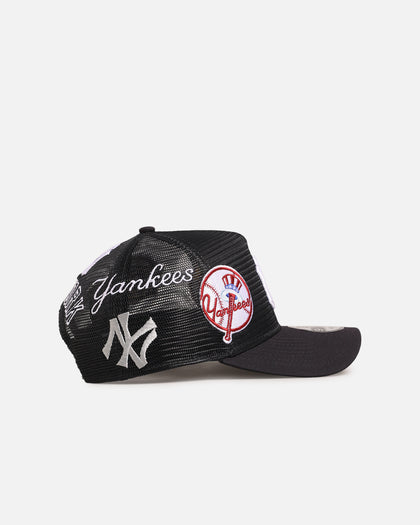 New Era New York Yankees 'Mesh Crown All Over Logos' 9FORTY A-Frame Snapback Official Team Colour