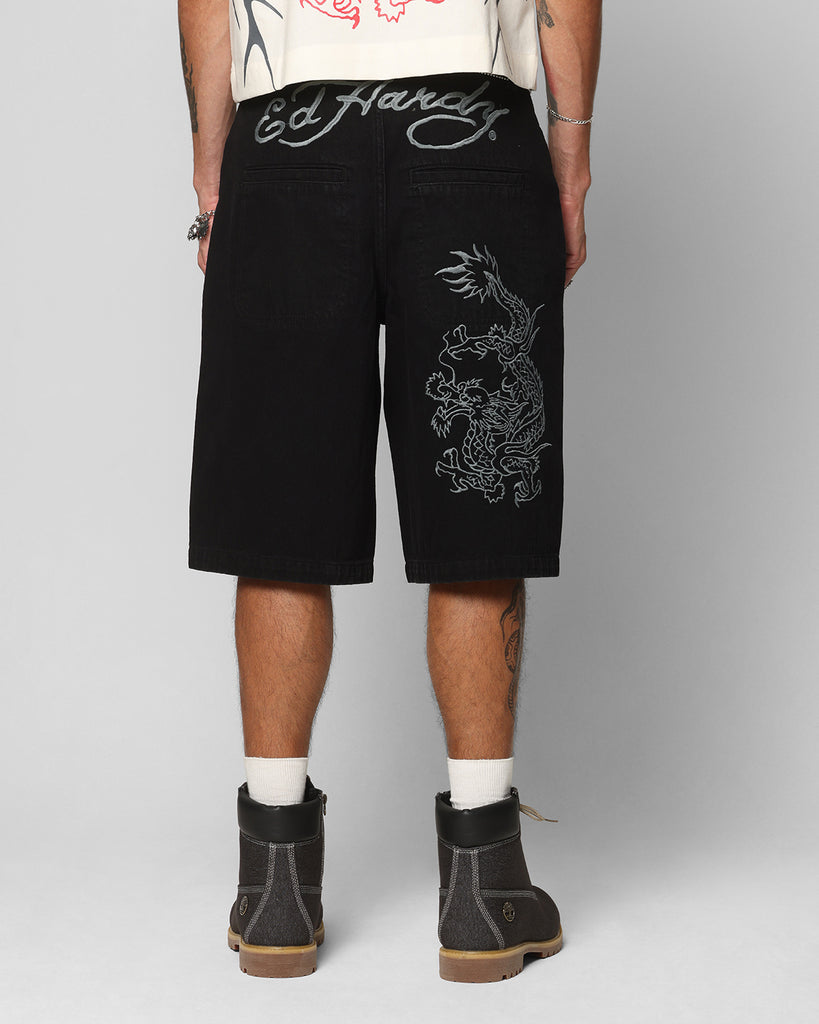Ed Hardy Dragon Jorts Black | Culture Kings US