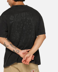 Culture Kings CK NFS Paisley Logo T-Shirt Black Acidwash