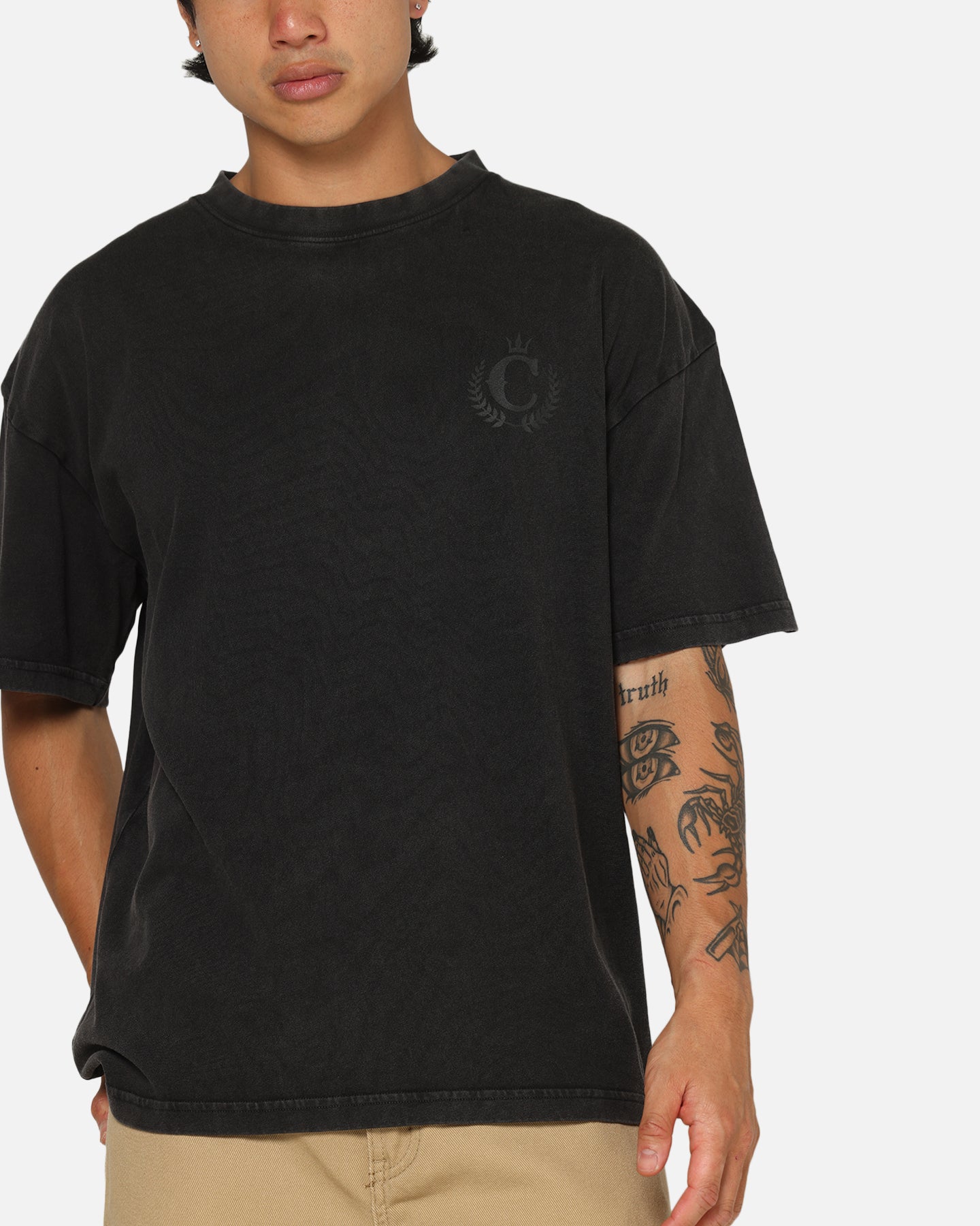 Culture Kings CK NFS Paisley Logo T-Shirt Black Acidwash | Culture