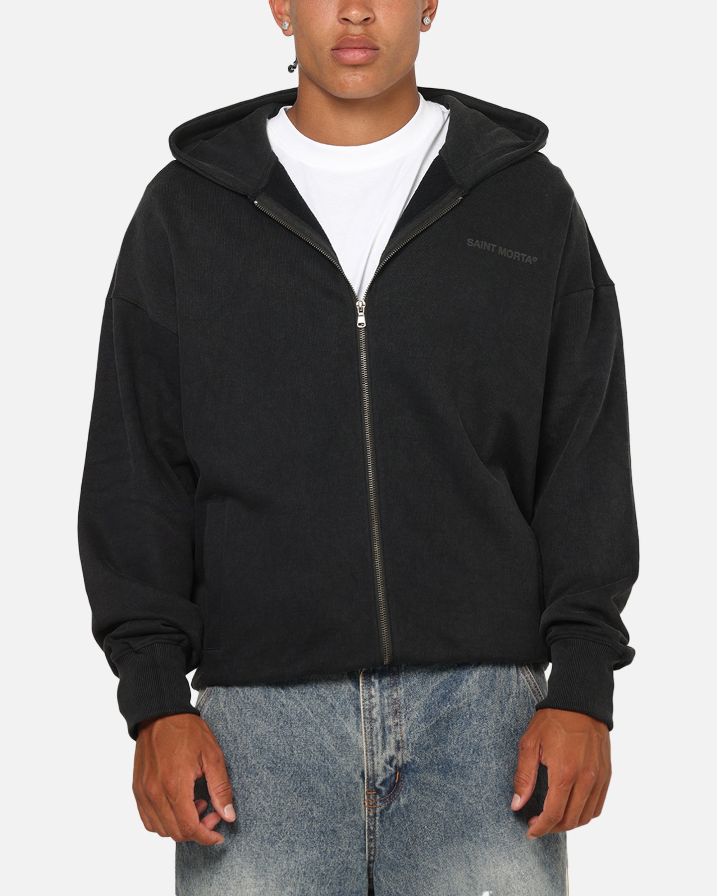 Saint Morta Crossbearer Zip Hoodie Black | Culture Kings US