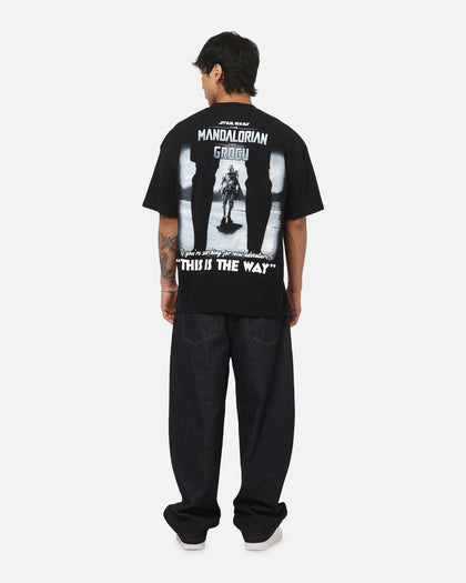 73Studio Star Wars Stand Off Glitter T-Shirt Black Acidwash