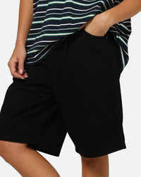 Carre Drill Pleated Jorts Black