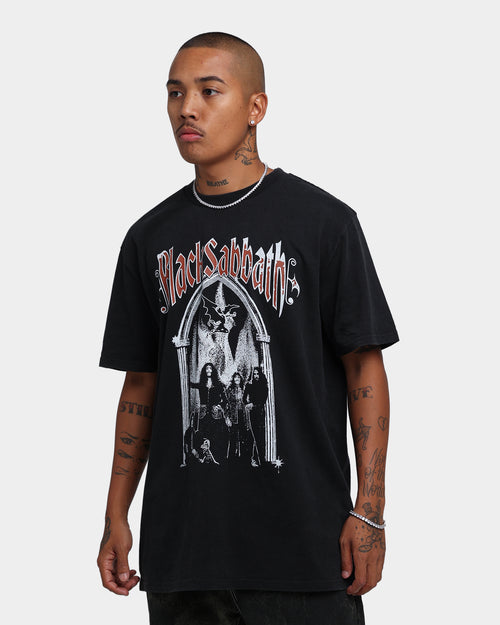 Black Sabbath Band Black And White T-Shirt Black Wash