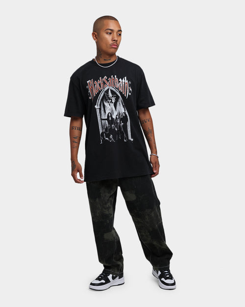 Black Sabbath Band Black And White T-Shirt Black Wash