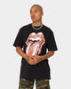 The Rolling Stones Distress Tongue Vintage T-Shirt Washed Black