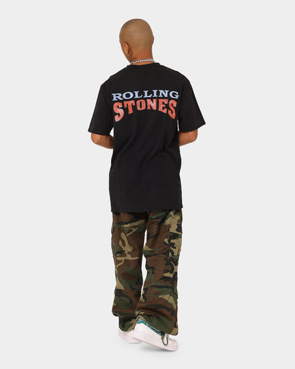The Rolling Stones Distress Tongue Vintage T-Shirt Washed Black