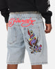 Ed Hardy Double Waist Camo Jorts Mid Blue Denim