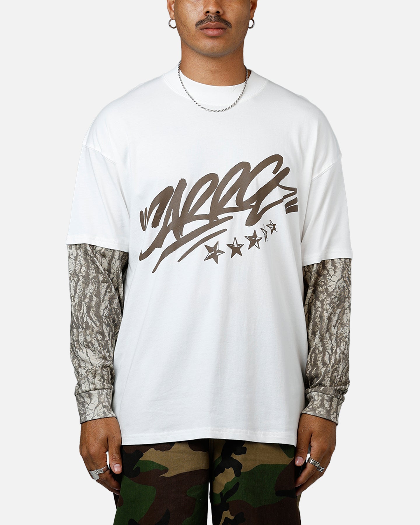 Carre Graffiti Layered Long Sleeve T-Shirt Off White | Culture