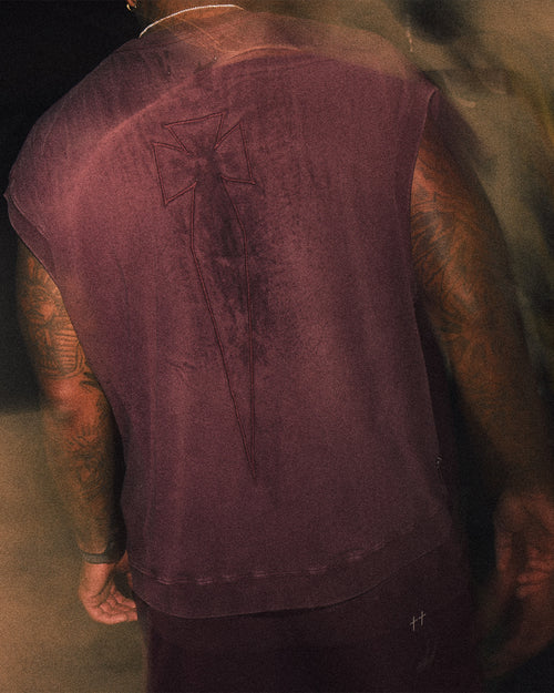 Saint Morta Athletc Cut Off Sweat T-Shirt Pigment Washed