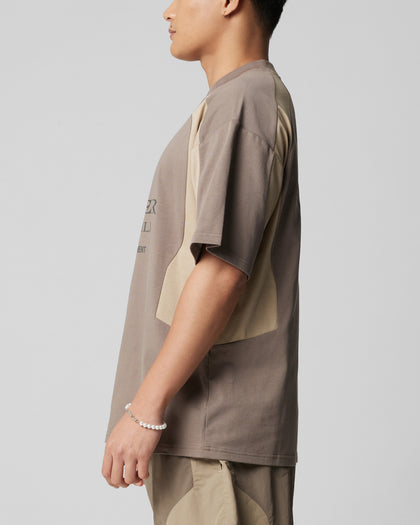 Loiter Subcultural Panel T-Shirt Brown