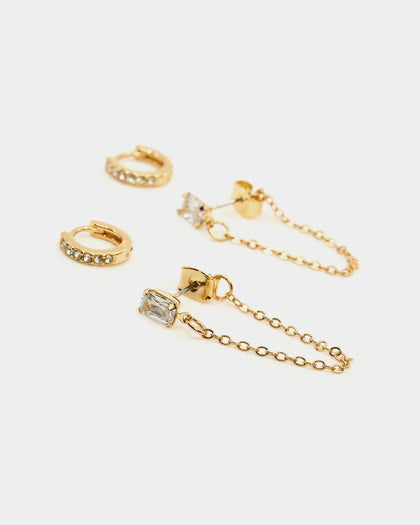 Raising Hell Women's Ear Cuff Baquette Iced Gold