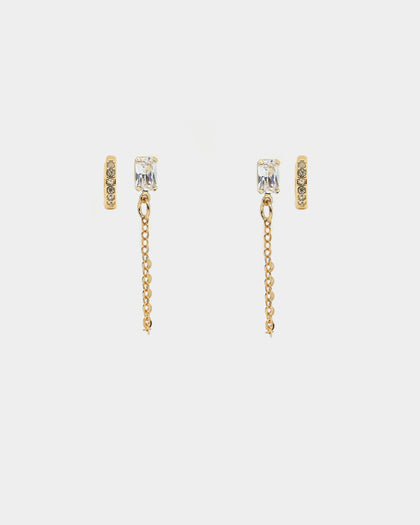 Raising Hell Women's Ear Cuff Baquette Iced Gold