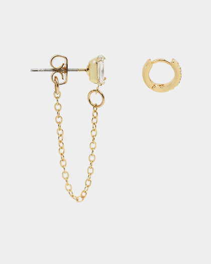 Raising Hell Women's Ear Cuff Baquette Iced Gold