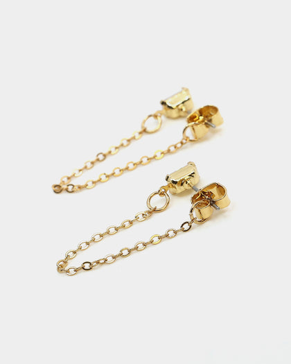 Raising Hell Women's Ear Cuff Baquette Iced Gold