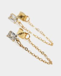 Raising Hell Women's Ear Cuff Baquette Iced Gold