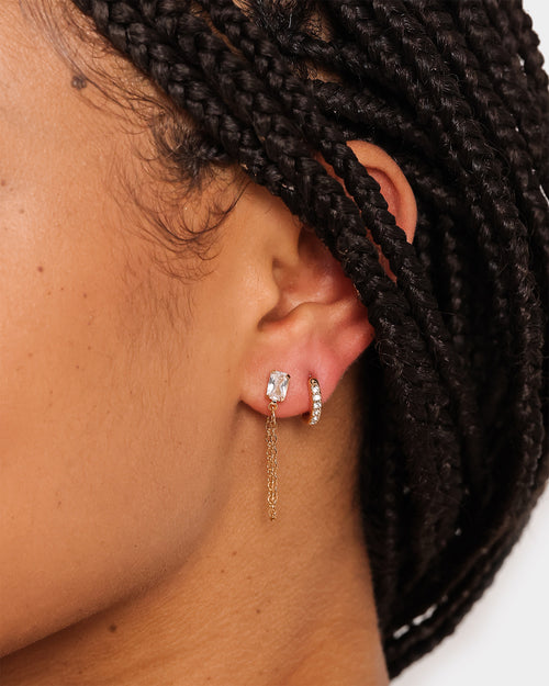 Raising Hell Women's Ear Cuff Baquette Iced Gold