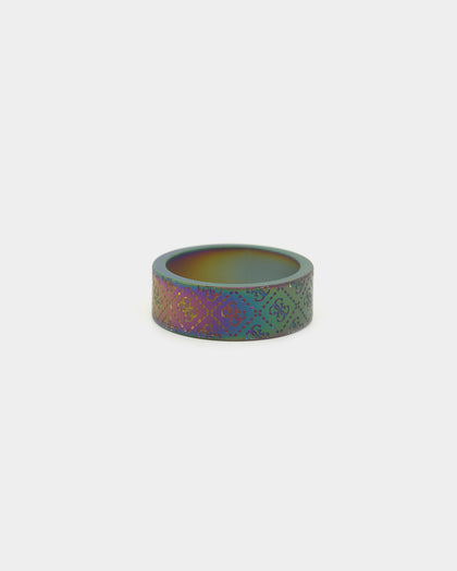 Guess Mainline 8MM X 20MM 4G Pattern Ring Iridescent