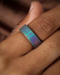 Guess Mainline 8MM X 20MM 4G Pattern Ring Iridescent