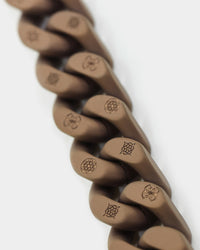 Guess Mainline 12MM X 22.5CM Cuban Peony Bracelet Chocolate Brown