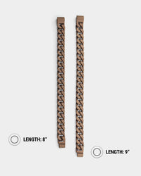 Guess Mainline 12MM X 22.5CM Cuban Peony Bracelet Chocolate Brown