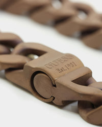 Guess Mainline 12MM X 22.5CM Cuban Peony Bracelet Chocolate Brown