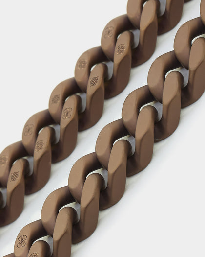 Guess Mainline 12MM X 20.5CM Cuban Peony Bracelet Chocolate Brown