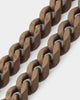 Guess Mainline 12MM X 20.5CM Cuban Peony Bracelet Chocolate Brown