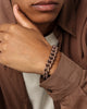 Guess Mainline 12MM X 20.5CM Cuban Peony Bracelet Chocolate Brown