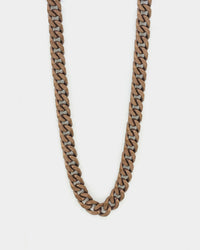Guess Mainline 23" 8mm Cuban Necklace Chocolate Brown