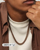 Guess Mainline 23" 8mm Cuban Necklace Chocolate Brown
