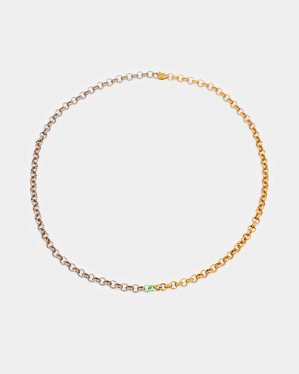 Loiter 18" Split Chain Necklace Natural/Brown/Green