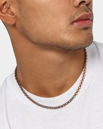 Loiter 18" Split Chain Necklace Natural/Brown/Green