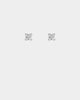 NXS Square Cut Earrings White Gold
