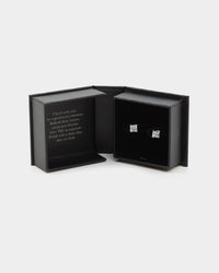 NXS Square Cut Earrings White Gold