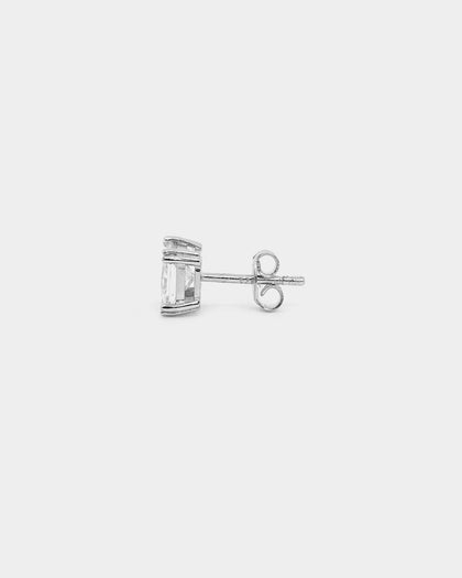 NXS Square Cut Earrings White Gold