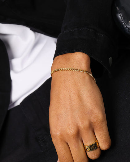 NXS 3mm Cuban Bracelet Gold