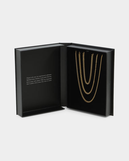 NXS 3mm Micro Cuban Chain Set Gold
