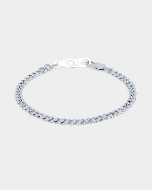 NXS 5mm Cuban Bracelet White Gold