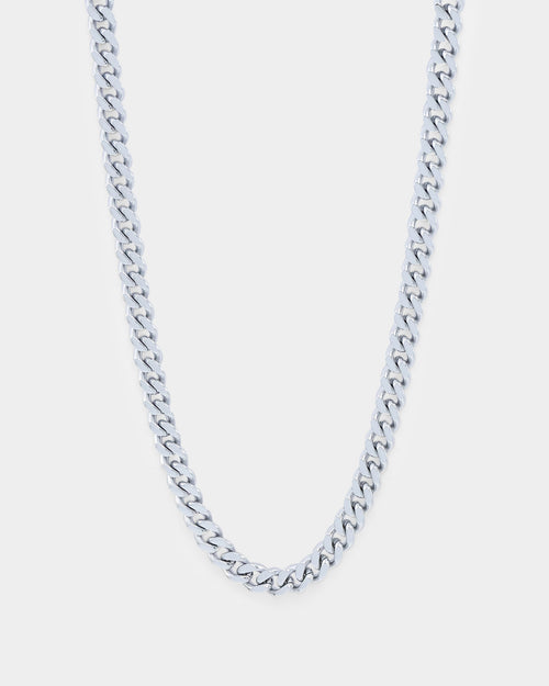 NXS 7mm Cuban Chain White Gold