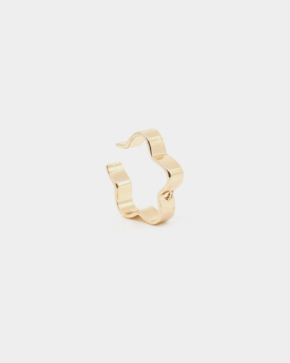 Wild For The Weekend Flower Ear Cuff Gold