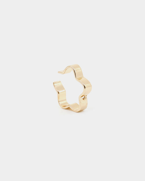 Wild For The Weekend Flower Ear Cuff Gold