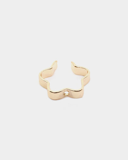 Wild For The Weekend Flower Ear Cuff Gold