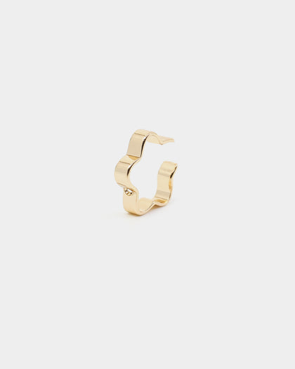 Wild For The Weekend Flower Ear Cuff Gold
