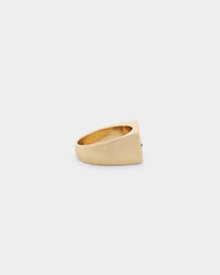 Wild For The Weekend Cloud Crystal Signet Ring (Large) Gold